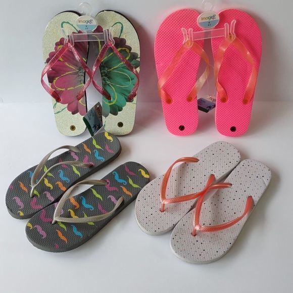Bundle of Flip‎ Flops - 4 Sets - Please Read Description- Sz 8/9 - Picture 1 of 12